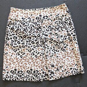 w Worth leopard print skirt 0 cotton blend made in the USA a line Length: 18" Wi